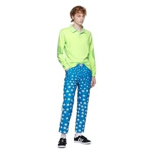 ERL WOVEN PUFFER TROUSERS BLUE
